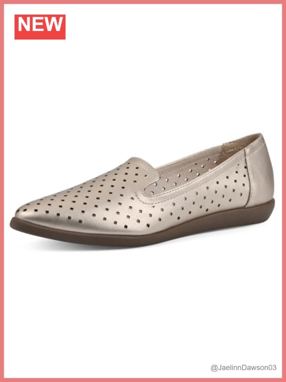 Cushioned Loafer Flat with Perforated Detail and Flexible Outsole